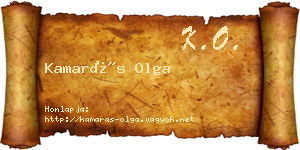 Kamarás Olga névjegykártya