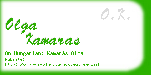 olga kamaras business card